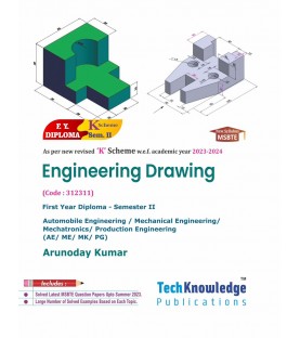 Engineering Drawing K Scheme MSBTE First Year Sem 2 Tech-Knowledge Publication